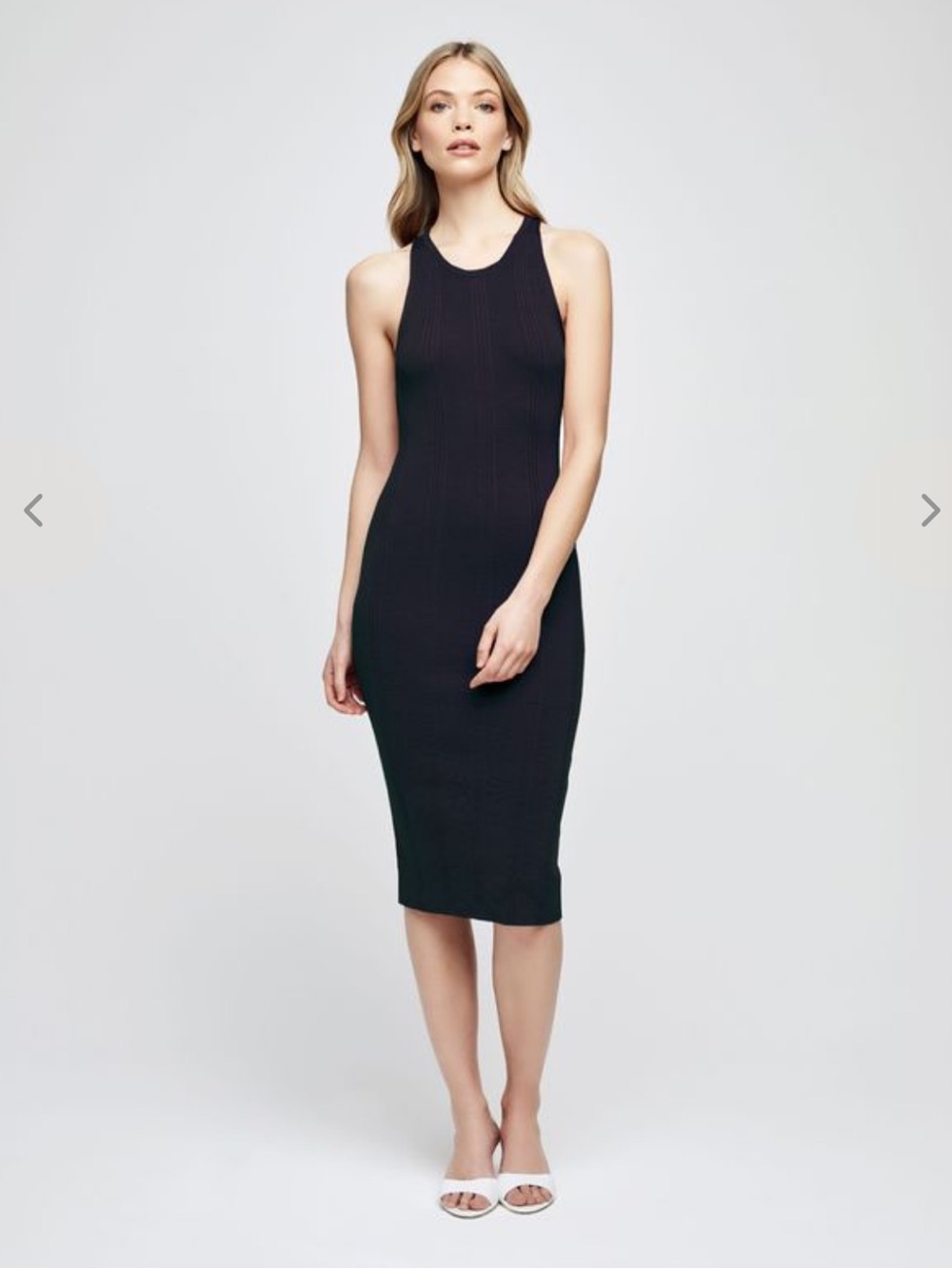 L'Agence Shelby Sleeveless Tube Midi Dress Navy XS Tall